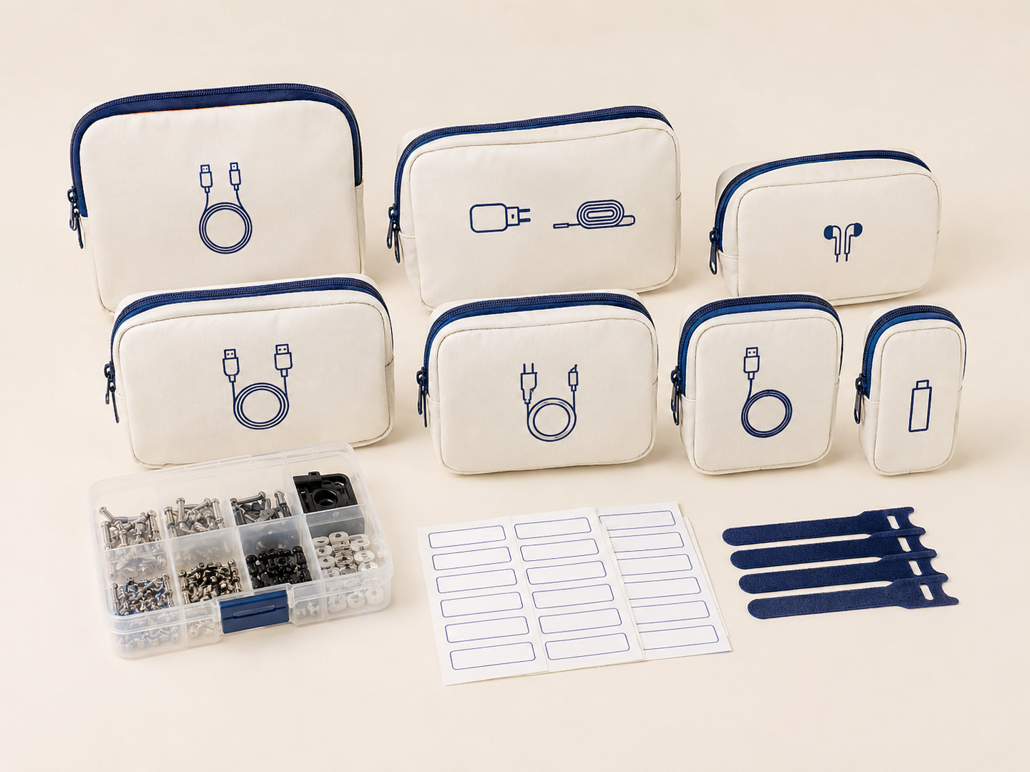 Cable & Tech Move Organizer — Bag every cable and screw so nothing goes missing on reassembly.